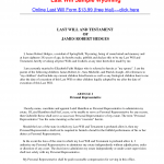 Free Will Documents Forms Will Documents