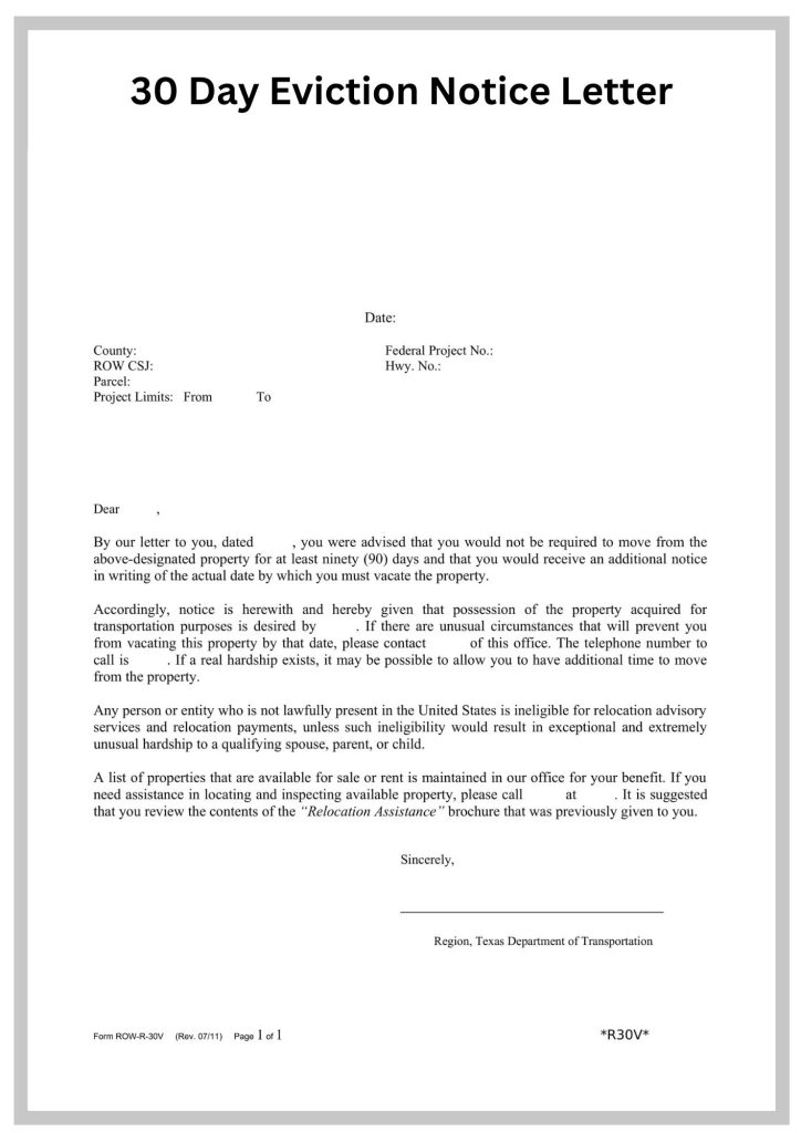 30-Day-Eviction-Notice-Letter Simple 30-Day-Eviction-Notice-Letter Template