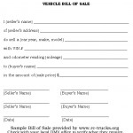 Bill Of Sale Form For Car