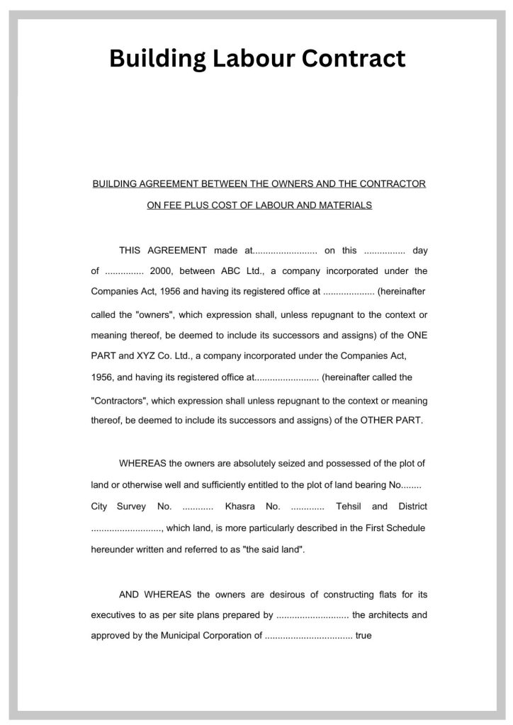 Building-Labour-Contract1 Simple Building-Labour-Contract1 Template