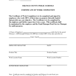 Certificate Of Work Completion Certificate Of Work Completion