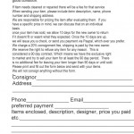 Consignment Form Consignment Form