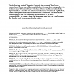 Custody Agreement Sample Custody Agreement Sample