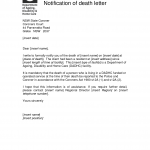 Deal Contract Death Notification Letter