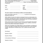 Equipment Bill Of Sale Template 