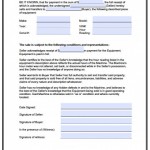 Equipment Bill Of Sale Template 