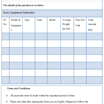 Equipment Bill Of Sale Template 