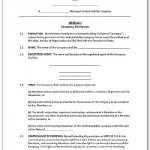 Example Of Llc Operating Agreement Example Of Llc Operating Agreement