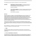 Independent Contractor Agreement Sample Template Independent Contractor Agreement Sample Template