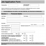 Job Application Form Template