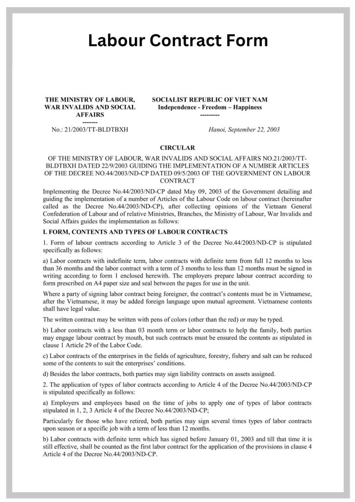 Labour-Contract-Form2 Simple Labour-Contract-Form2 Template