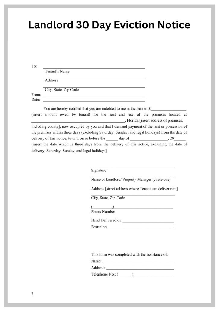 Landlord-30-Day-Eviction-Notice Simple Landlord-30-Day-Eviction-Notice Template