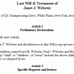 Last Will And Testament . Sample