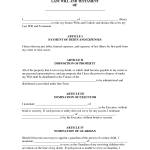 Last Will And Testament . Sample