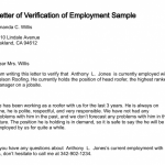 Letter Of Proof Of Employment 