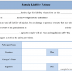 Liability Waiver Form Sample