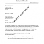 Letter Of Offer Template Letter Of Offer Template