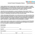Photographer Release Form
