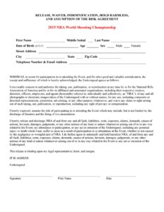 Simple Release Waiver Template