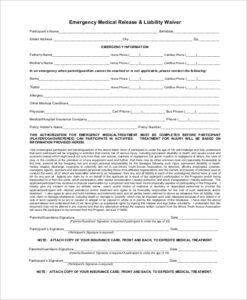 Simple Release Waiver Template