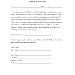 Sample Liability Waiver Form 