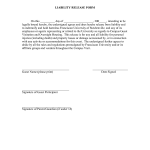 Sample Liability Waiver Form 