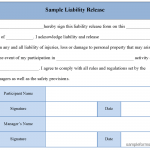 Sample Liability Waiver Form 