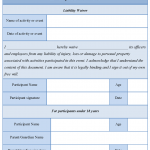 Sample Waiver Of Liability Form 