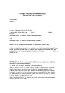 Simple Special Warranty Deed Sample Template