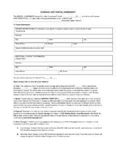 Simple Storage Lease Agreement Template