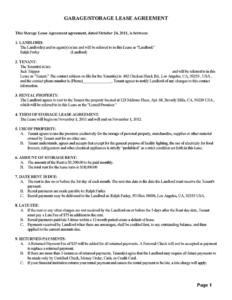 Simple Storage Lease Agreement Template