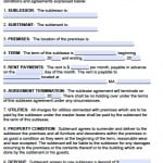 Free Subletting Agreement Template Forms Subletting Agreement Template