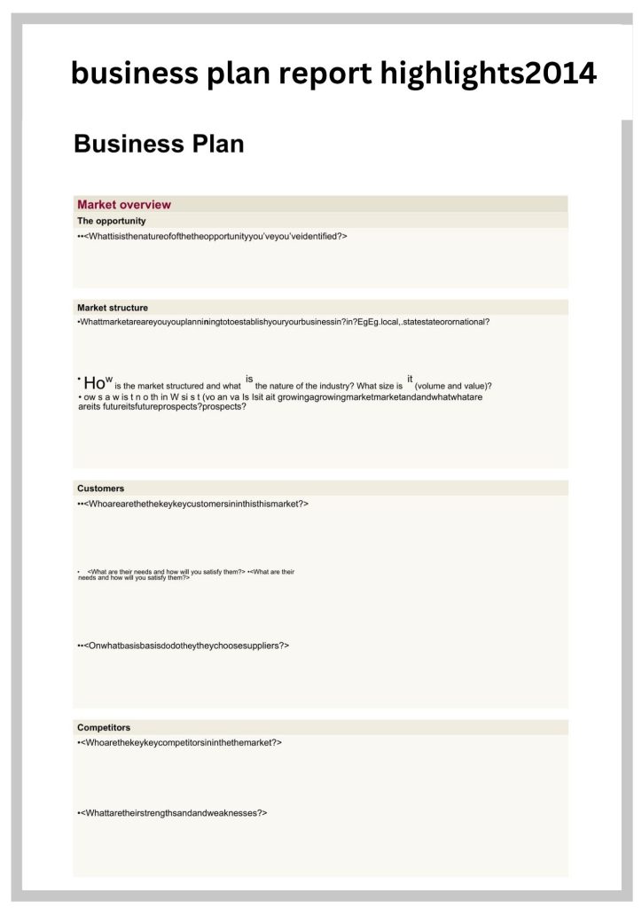 business_plan_report_highlights2014 Simple Business_Plan_Report_Highlights2014 Template