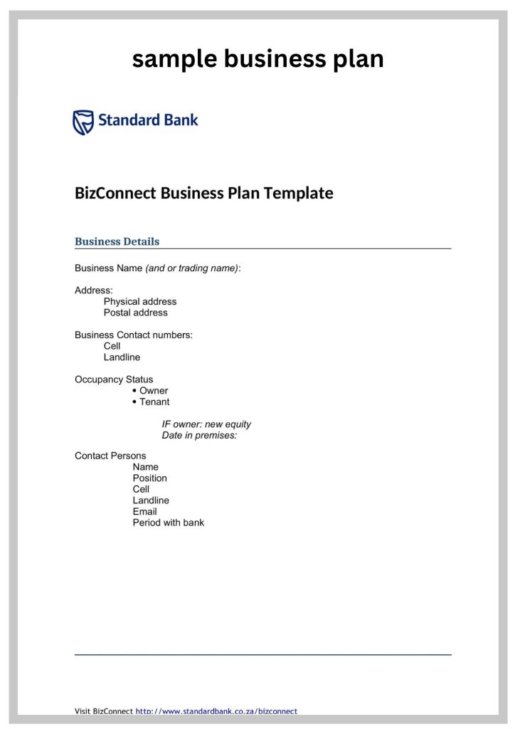 sample-business-plan Simple Sample-Business-Plan Template
