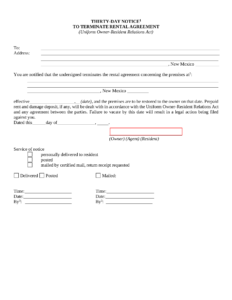 Simple 30 Notice To Vacate Template