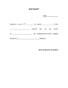 Simple Rent Receipt Template
