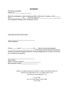 Simple Samples Of Affidavits Template