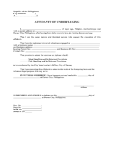 Simple Samples Of Affidavits Template
