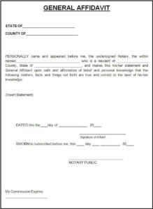 Simple Samples Of Affidavits Template